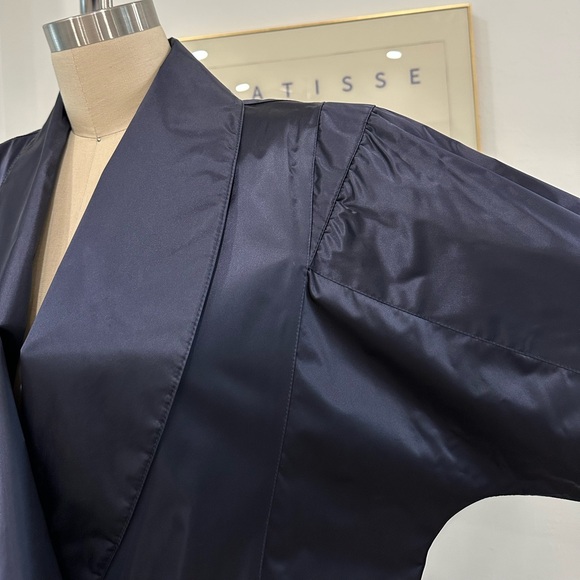 Vintage 80’s Navy Blue Nylon Trench Coat - Picture 9 of 16